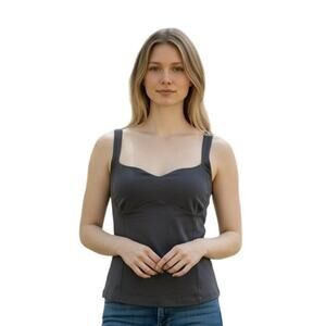 Free People Intimately Black Corset Style Tank Top Womens L Bustier Fitted Top